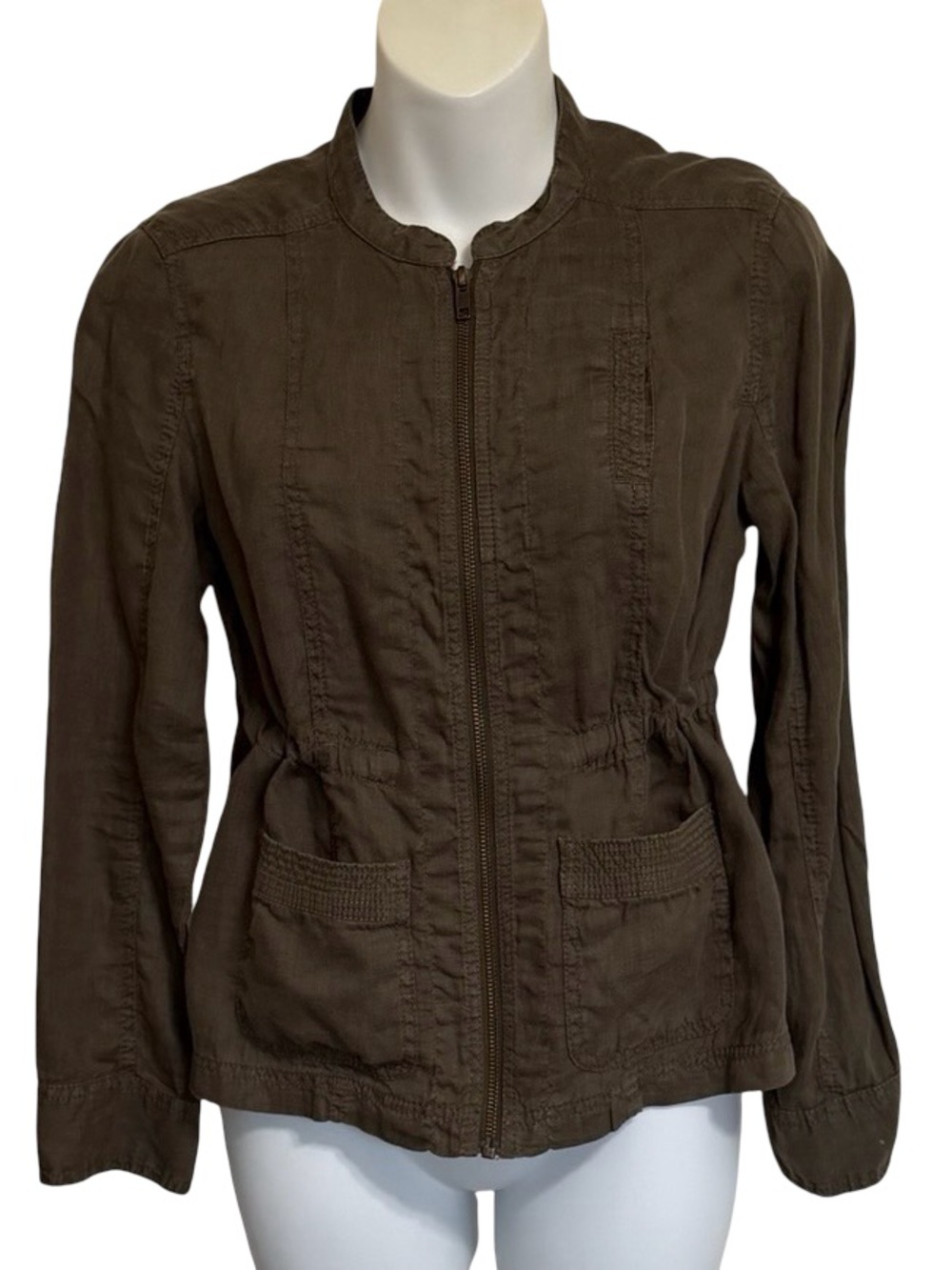 Caslon Olive Green Zip Utility Jacket